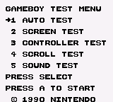 Game Boy Test Cartridge (Test Program)